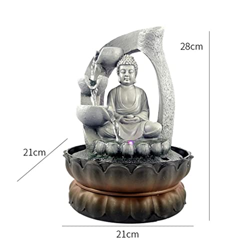 CALANDIS Buddha Tabletop Fountain LED Lights Zen Rock Water Waterfall Home Deck Decor | Home & Garden | Home D?©cor | Indoor Fountains