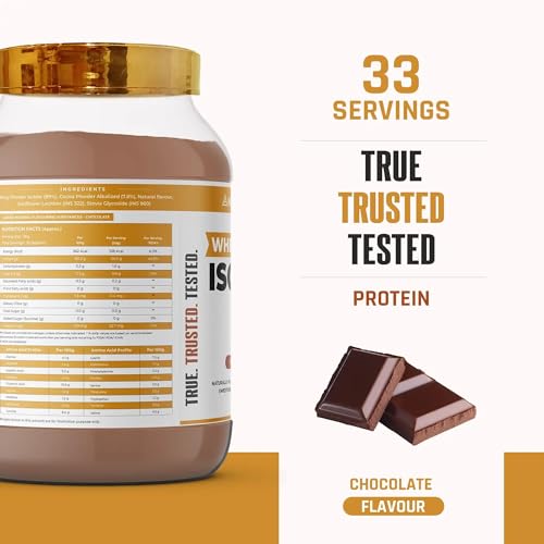 NATURALTEIN Natural whey Protein 30g Serving - 24g Protein, Isolate Chocolate - 1 kg (Naturally flavored, Non GMO, No Artificial Sweeteners)