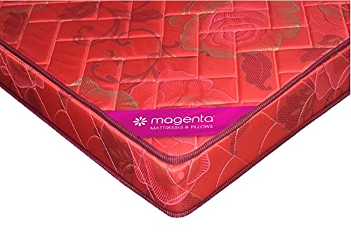 Magenta Siesta 4 Inch High Resilience Foam Dual Comfort Mattress, Double Size Medium Firm Mattress with Superior Comfort Pressure Relief & Cooler Sleeping -(Red, 78 X 48 X 4 Inch)