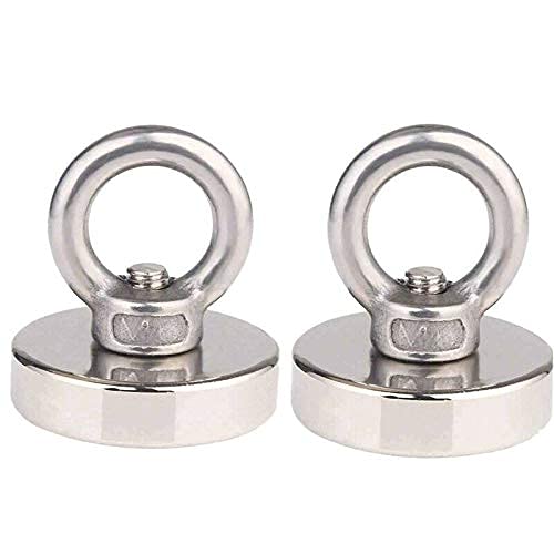 Ubersweet® Imported 2Pack 41Kg Pulling Force Strong Rare Earth Magnets Round Fishing D8O1_38075