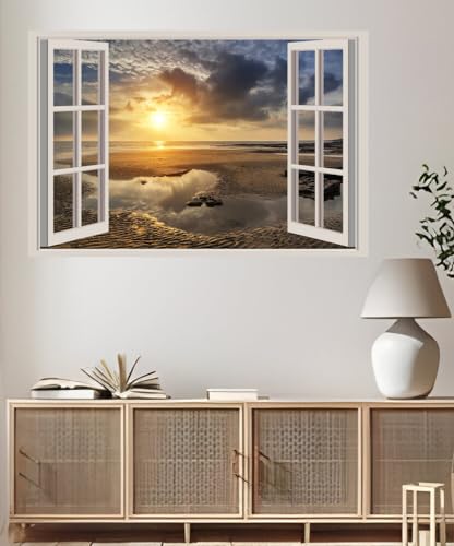 JVERF - JZZA27478 Scenery United Kingdom| Self-Adhesive Open Window Wall Sticker