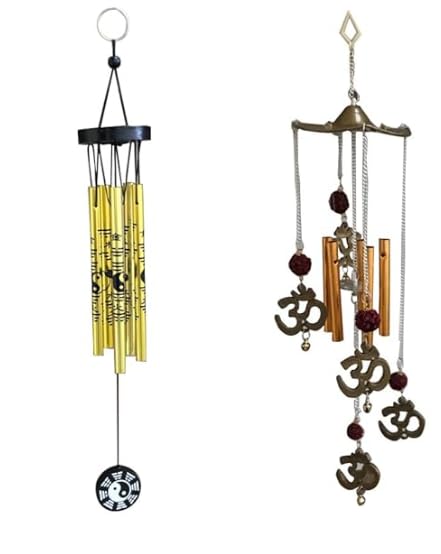 SDT Metal Wood Bamboo Ceramic Wind Chime (40 x 10 cm, Multicolour)