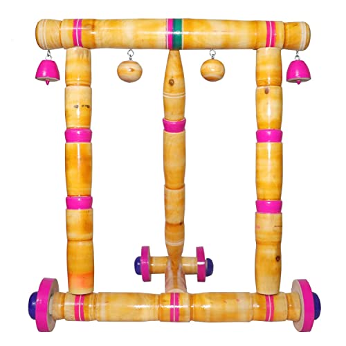 Dhanasara Baby Wooden Walker Traditional Wooden Walker For Babies First Step Activity Walker For Kids Perfect Age For 6 Months and Above