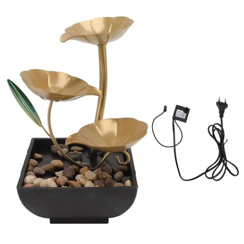 Wolblix Tabletop Fountain Indoor Waterfall Fountain for Home, Office & Bedroom Decor with Natural River Rocks