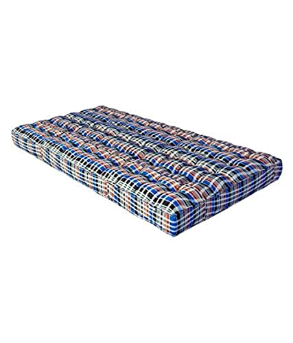 IRA Double Bed Soft Cotton Mattress Gadda (4 Inch) Blue - 5X6