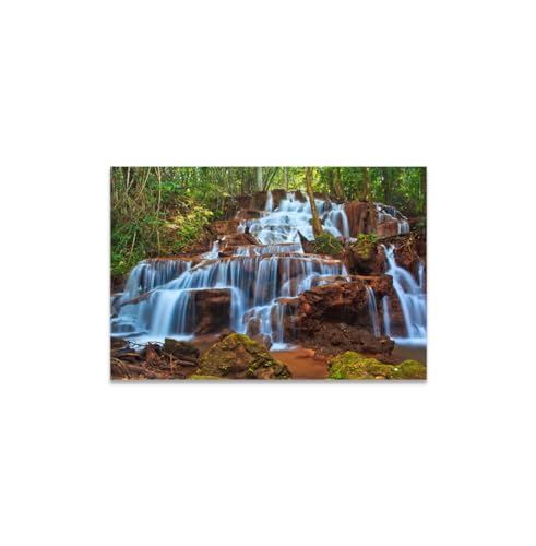 GADGETS WRAP Canvas Gallery Wrap Framed for Home Office Studio Living Room Decoration (14x11inch) - Heavy Waterfall