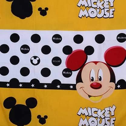 CK CREATION 100% Reversible Single Bed Dohar Combo Microfiber, Polycotton | Soft Light - Weight Bed Dohar | Use for All Season (Yellow Mickey Mouse)