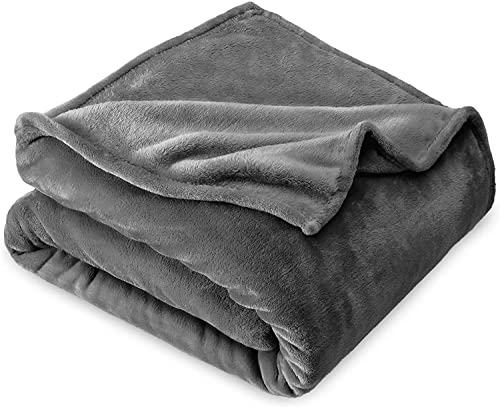 VAS COLLECTION® Premium Plush Single Blanket | 300 GSM Lightweight Cozy Soft for Bed, Sofa, Couch, Travel & Camping| 150x220 cm or 60X86 inches | Grey