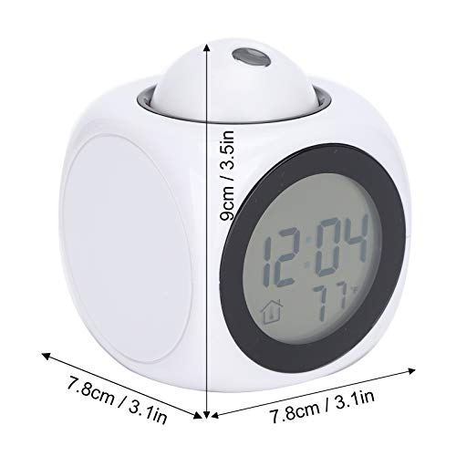 Time Broadcast Clock, LCD Clock, Support The Hourly Voice Telling Time Chiming Clock, Projection Function for Students Essential Office Workers Home