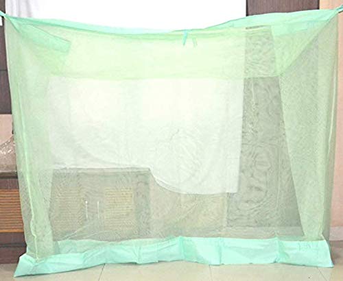 Divayanshi Mosquito Net for King Size Double Bed Extra Large Size Polycotton (Green, 8x8)