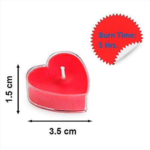 Shraddha Creation Acrylic Heart Wax Floating Candle, Pack of 50, Rose