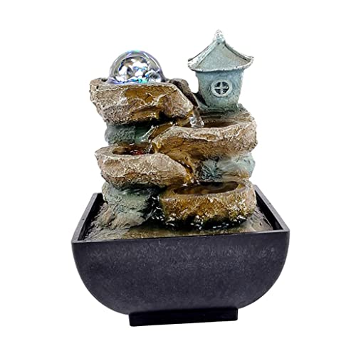 CALANDIS® Water Fountain with Led Lights Desktop Fountain Home Decor Ornament Style 3 | 1 Piece Desktop Water Fountain