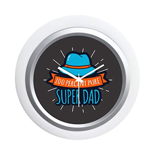 TheYaYaCafe Yaya Cafe Daddy You are My King Desk Clock for Dad - 6x6 inches, Round (White Frame, Unbreakable Flexiglass Cover, Analog)