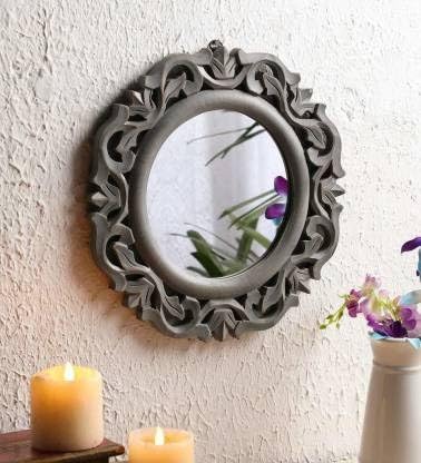 VAS Collection MDF Mirror Frame for Wall Decor,Bedroom,Living Room,Bathroom & Hallway,14"x14",(Round)