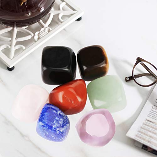 Chakras Healing Stone, 7Pcs Energy Magnification Chakra Stone, Tumbled Stones Set for Energy Charged Chakra Balancing