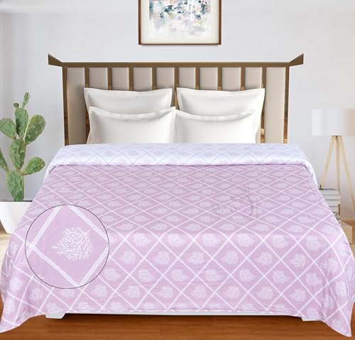 Cosy CORNER Pure Cotton 120 GSM Reversible Soft Lightweight Printed Double Bed Blanket/AC Dohar/Skin Friendly Dohar-225x200 cm