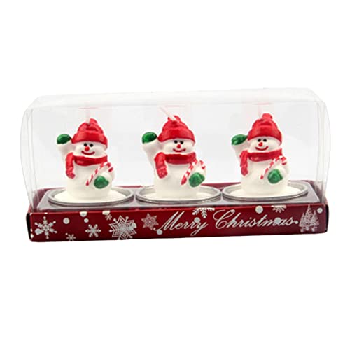 SECRET DESIRE 3X Christmas Candle Set Decorative Tealight for Home Party Standing Snowman