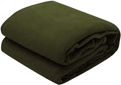 Cloud Mart Polar Fleece Thermal Soft Brush Fabric Single Bed Blanket Fallalin Dohar Ac Blanket/Quilt (Green)