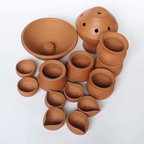 CRAFTLIPI PUJA KIT : Assorted Combinations of Terracotta Products