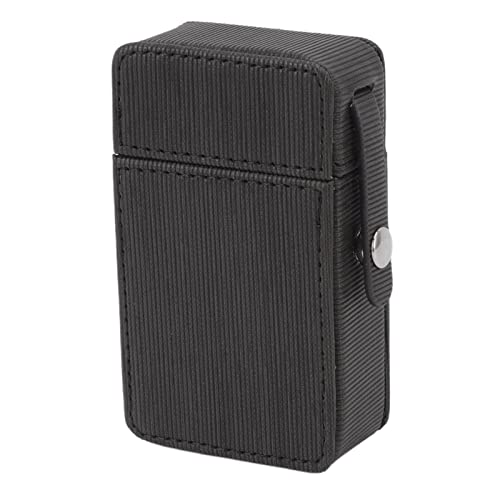 Cigarette Box Protective Cover, Practical to Provide Good Protection Portable Cigarette Box Holder PU for Travel (Black)