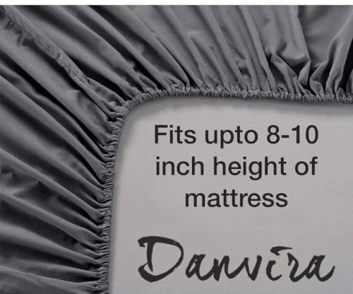 DANVIRA Velvet Warm Winter Solid Flannel Elastic Fitted Bedsheets for Double Bed King Size 90x100 inches with 2 Pillow Covers | Double Bed Warm Bedsheet with Elastic - Fitted (Sea Green)