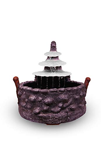 WaahKart Stone Look Shell Shaped Water Corner Fountain