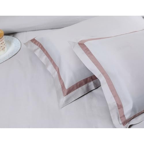 Etonner Audley Bold Border Silver Double Bed Sheet