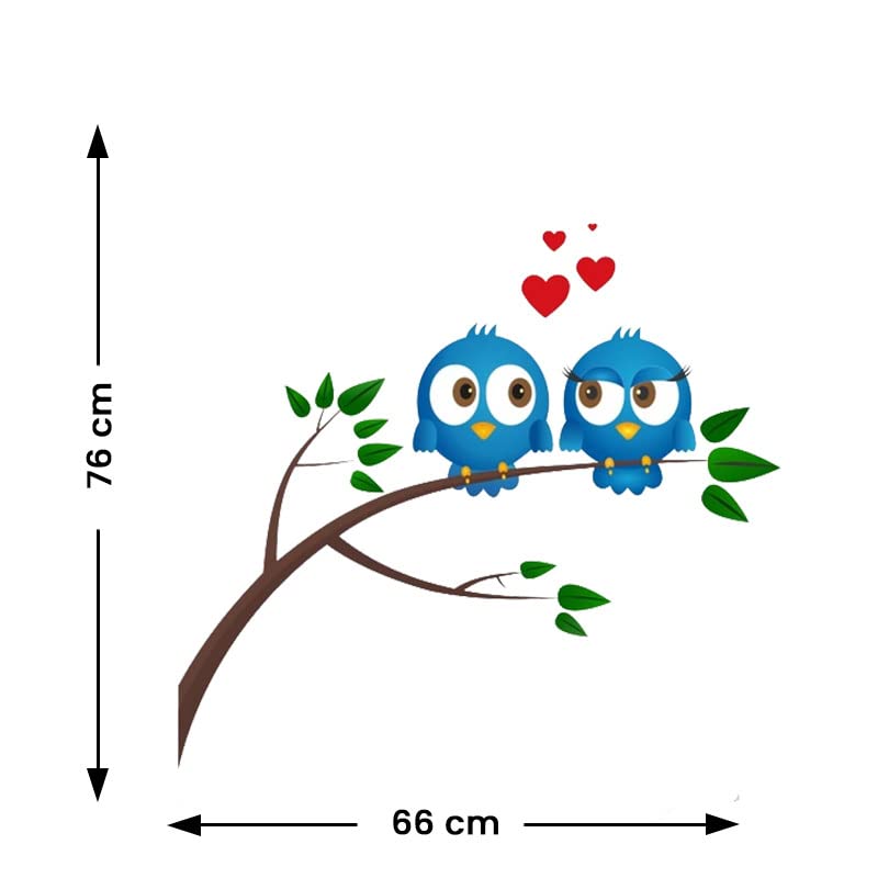 Bird in Love Self Adhesive VinylWaterproof Decorative Wall Stickers for Hall, Bedroom, Kitchen and Furniture