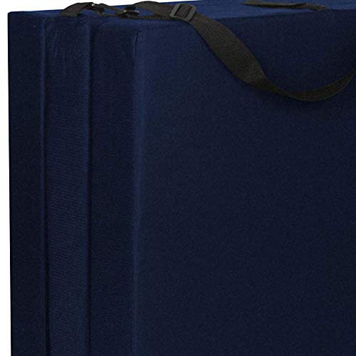 American Furniture Alliance Hide A' Mat 3.5 x 30 x 75 inch Jr Twin TriFold Mattress, Navy