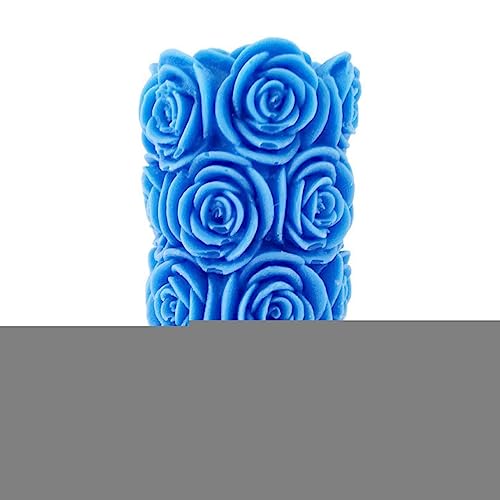 The Decor Affair 1 Pcs Exquisite Handcrafted Blue Rose Pillar Scented Candle for a Serene Atmosphere.