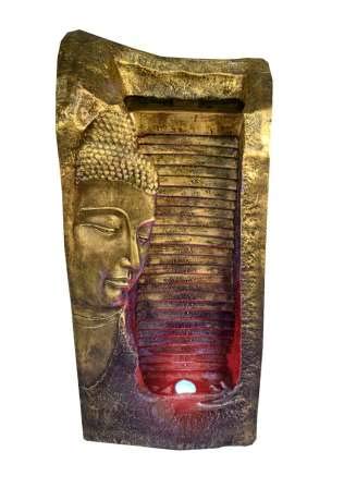 Waahkart Home Decor Buddha Side Face Fountain with LED Light