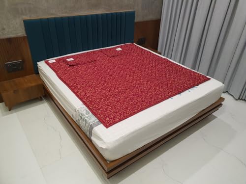 GT Enterprise BIO Magnetic Mattress Protector with 2 Pillow (6X6 feet) Maroon