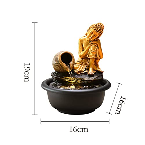 CALANDIS® Tabletop Water Fountain Buddha Statue for Office Farmhouse Birthday Gifts Sleeping Buddha'