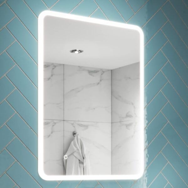 TINITALO Bathroom LED Mirror Home Mirror Wall Mirror with Touch Sensor, 3 Light Effects, Glass, Rectangular LED-46 (24 x 48 Inch)