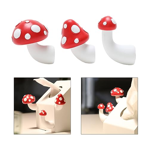 3D Solid Red Mushroom Fridge Magnets Creative Designed Resin Refrigerator Magnets Personality Home Decorations Refrigerator Magnetic Board