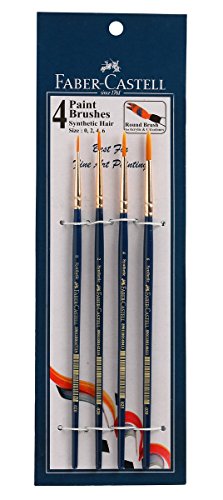 Faber-Castell Paint Brush Set - Round, Pack of 4 (Navy Blue)