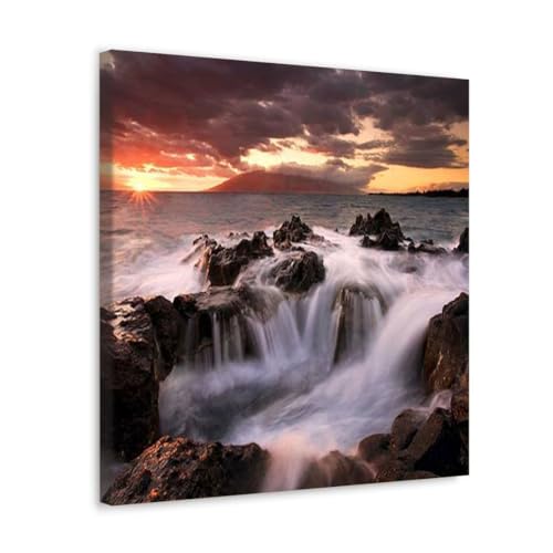 GADGETS WRAP Canvas Gallery Wrap Framed for Home Office Studio Living Room Decoration (10x10inch) - Tropical Cauldron