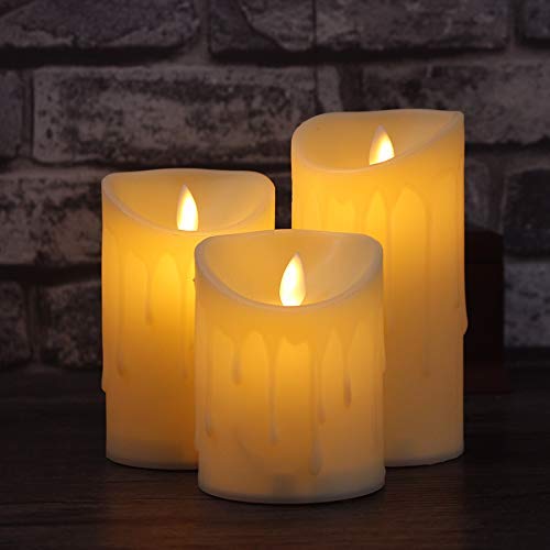 SNOWBIRD® Set of 3 Flameless Acrylic LED Pillar Candle (Yellow)