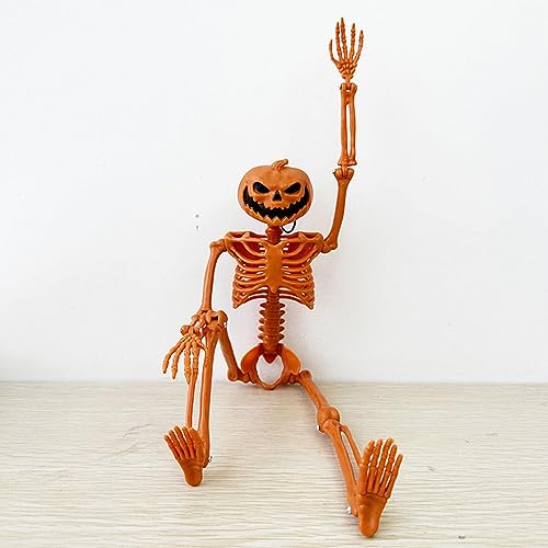 Worldcare® Halloween Skeleton Pumpkin Head Skeleton for Patio Lawn Creepy Carnival | 1 Halloween Prop Skeleton