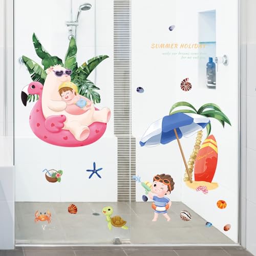 HEUREKA Summer Holiday Stickers Sand Beach TravelVinyl Kids Room Nursery Wall Sticker(70 CM X 50 CM)