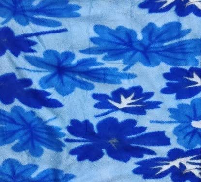 Dua Fashion Hub Print Woollen Quilt(Razai) Cover(Double Blanket/Quilt) (Blue Leaf)