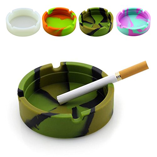 Fashion My Day Creative Environmental Camoue Silicone Ashtray Green Camo