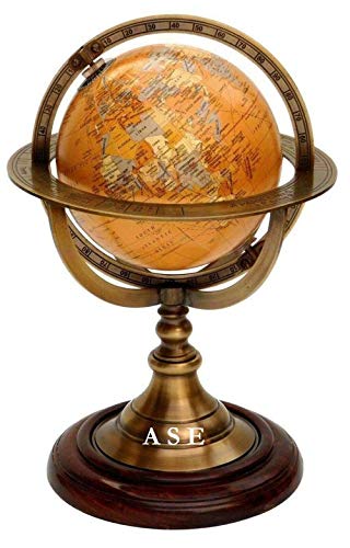 A S E Store Nautical Antique Brass Armillary Table top Marine Sphere Globe for Office Decor