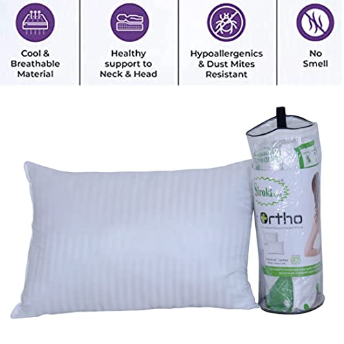 Siroki Bond orthopaedic Microfiber Sleeping pillow with Roll Vacuum Packing Pack of 2