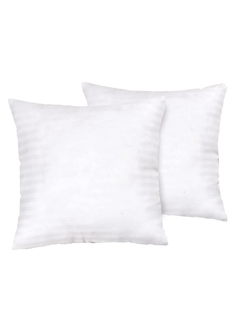 Wakewell Microfiber Cushions Premium Fibre Sofa Cushion Set Of 2|Cushion 16 InchX16 Inch|Cushion Filler Square Pillow (Pack Of 2 Cushions,16X16 Inches),White