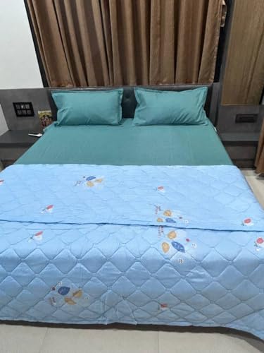 GOPINATHJI Microfiber Reversible AC Comforter | Super Soft| Lightweight 200 GSM Comforter, Double Size Duvet (Blue)