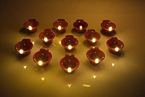 Water Sensor LED Candle Lights for Diwali Decoration (Pack of 12)