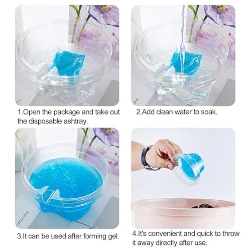 A.D FRESH 6 PCS Disposable Ashtray with Ash Absorbing Balm,Small Portative Ash holder for Quickly Extinguish Cigarette, Reduce Ash Raising, Outdoor Smokeless Ashtray for Home Office Hotel_Multi
