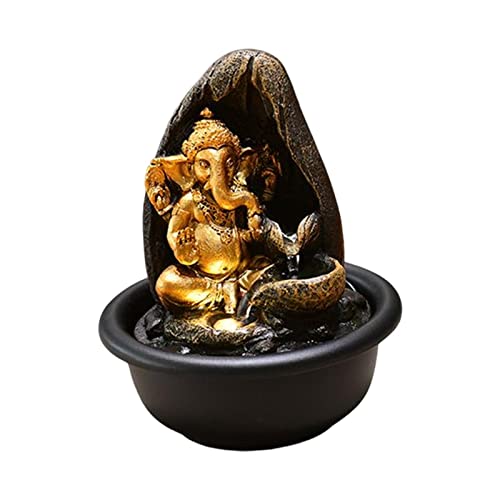 CALANDIS® Tabletop Water Fountain Buddha Statue for Office Farmhouse Birthday Gifts Hindu Ganesha Statue'