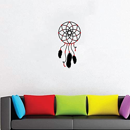 VVWV Flower Dream Catcher Wall Stickers for Living Kids Girls Boys Bedroom Home & Kitchen Hall Wall Vinyl Decor L x H 30 x 70 Cms